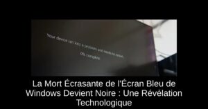 La Mort Écrasante de l’Écran Bleu de Windows Devient Noire : Une Révélation Technologique