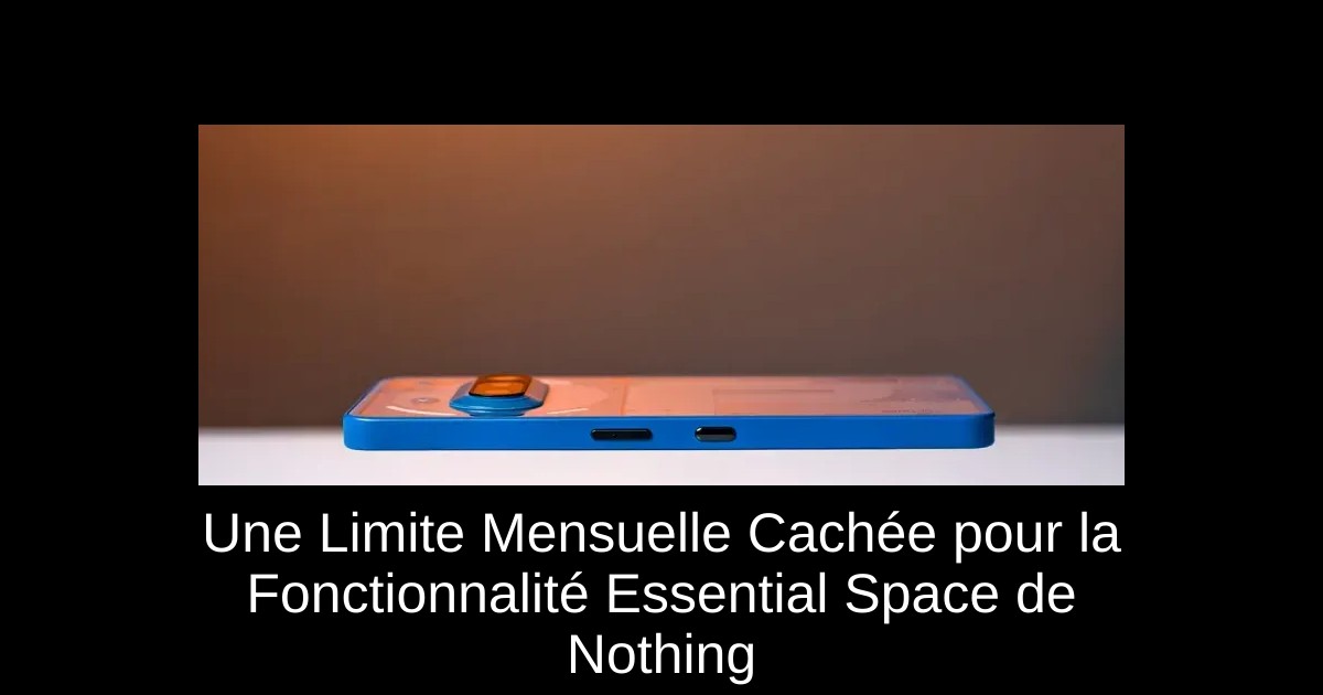 Une Limite Mensuelle Cachée pour la Fonctionnalité Essential Space de Nothing