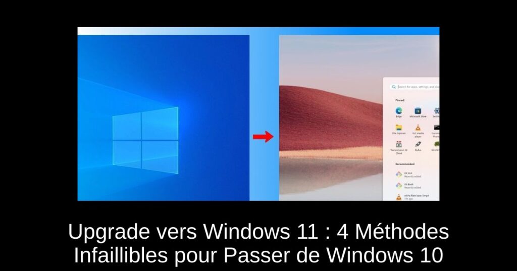 Upgrade vers Windows 11 : 4 Méthodes Infaillibles pour Passer de Windows 10