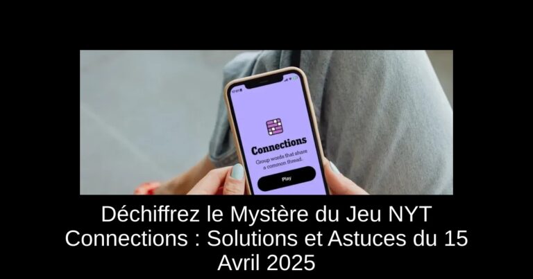 Déchiffrez le Mystère du Jeu NYT Connections : Solutions et Astuces du 15 Avril 2025