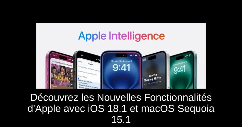 Découvrez les Nouvelles Fonctionnalités d’Apple avec iOS 18.1 et macOS Sequoia 15.1