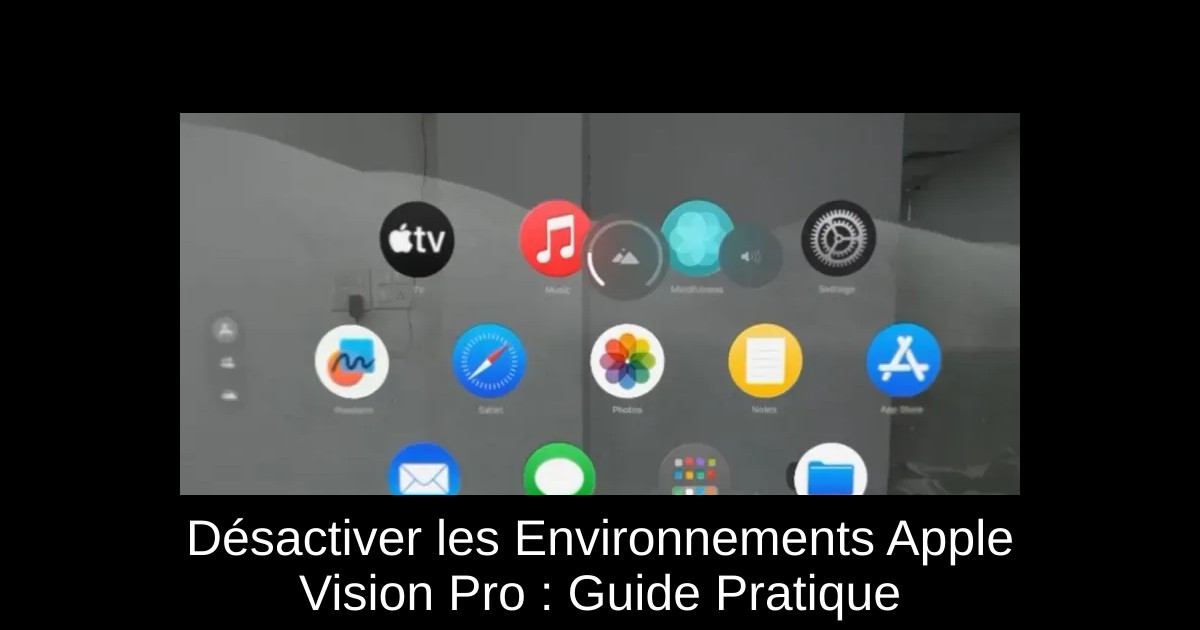 Désactiver les Environnements Apple Vision Pro : Guide Pratique