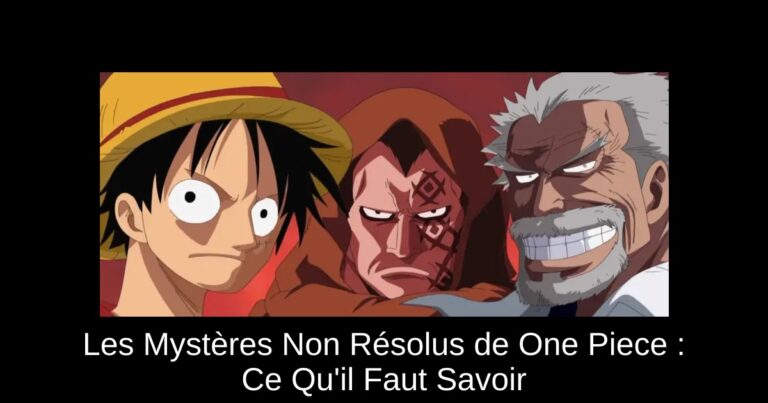 Les Mystères Non Résolus de One Piece : Ce Qu'il Faut Savoir