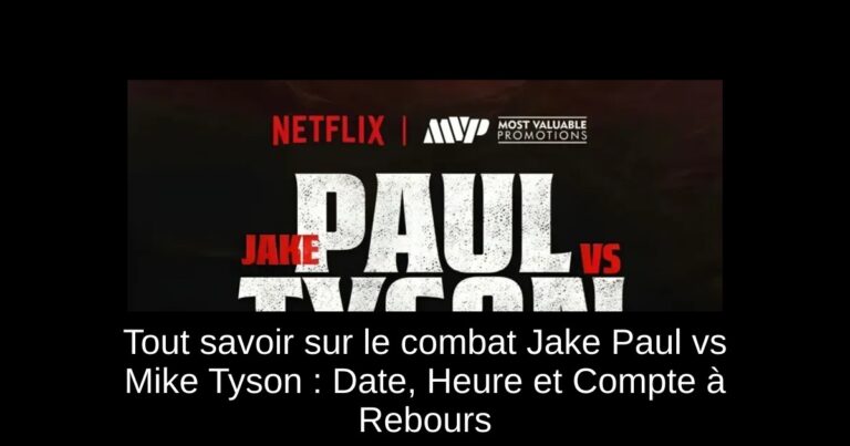 Tout savoir sur le combat Jake Paul vs Mike Tyson : Date, Heure et Compte à Rebours