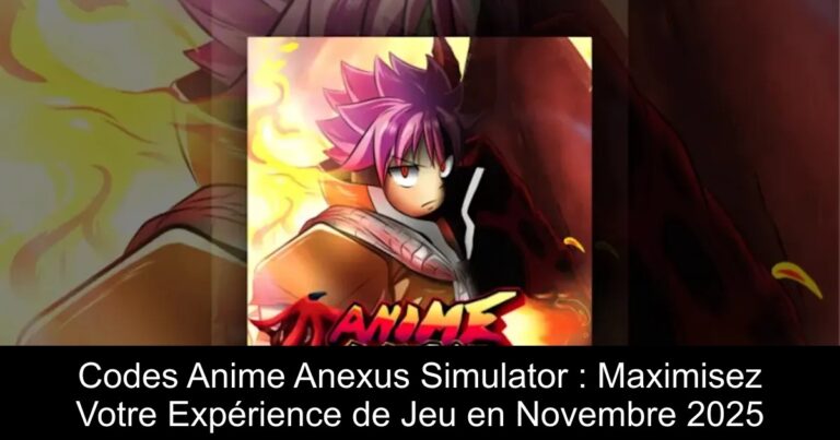 Codes Anime Anexus Simulator : Maximisez Votre Expérience de Jeu en Novembre 2025