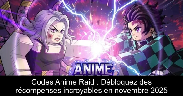 Codes Anime Raid : Débloquez des récompenses incroyables en novembre 2025