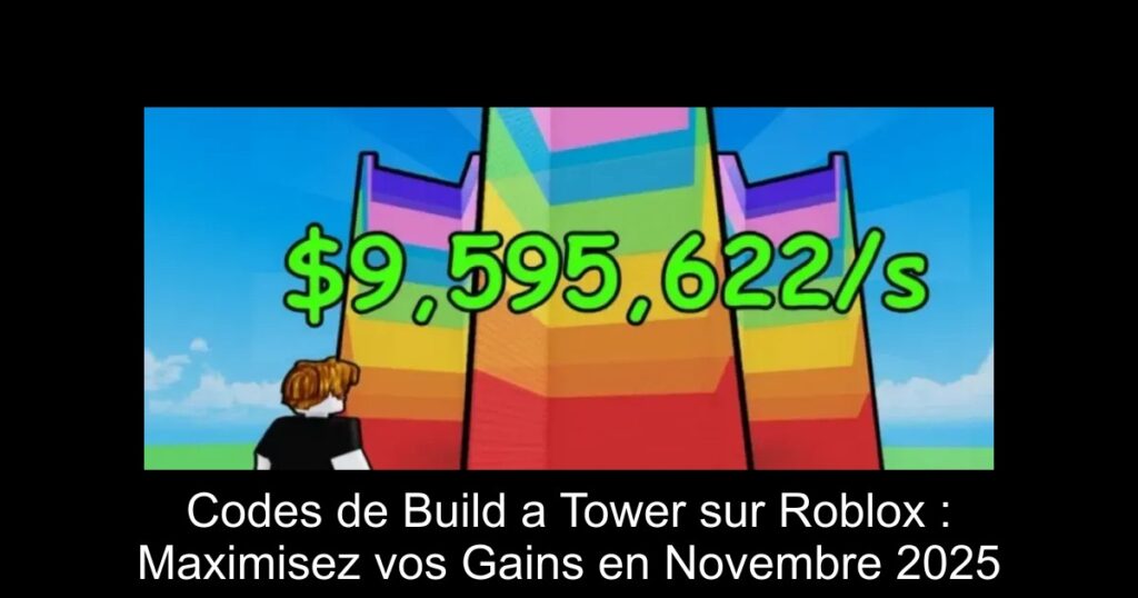 Codes de Build a Tower sur Roblox : Maximisez vos Gains en Novembre 2025