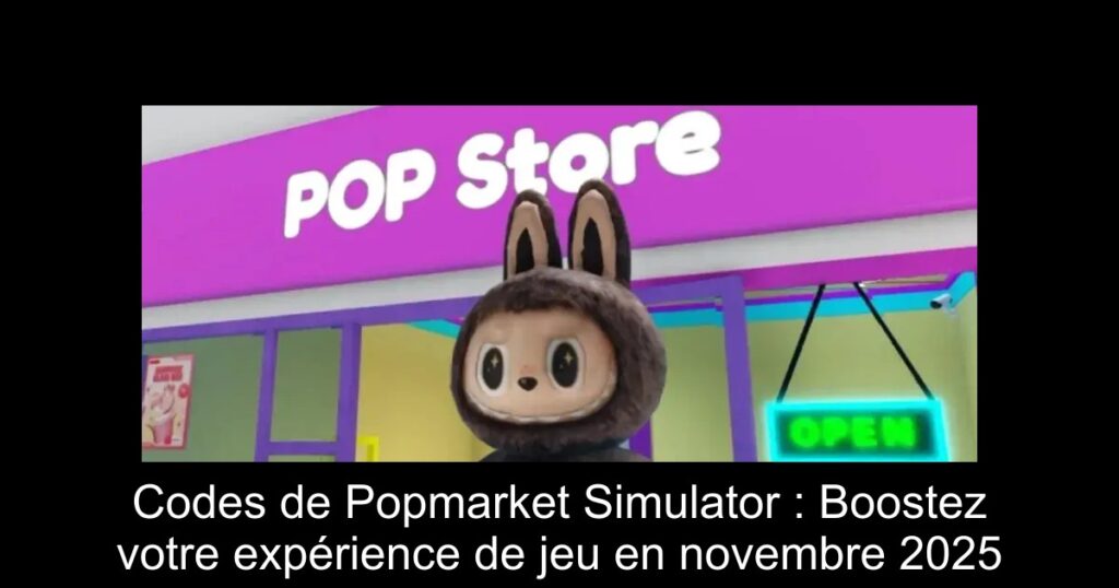 Codes de Popmarket Simulator : Boostez votre expérience de jeu en novembre 2025