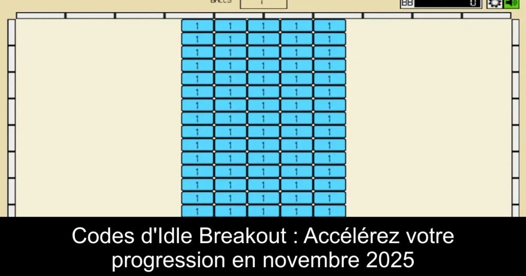 Codes d’Idle Breakout : Accélérez votre progression en novembre 2025