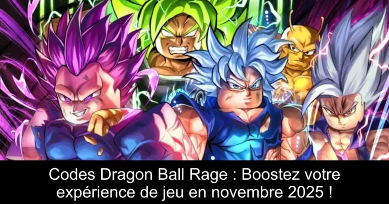 Codes Dragon Ball Rage : Boostez votre expérience de jeu en novembre 2025 !