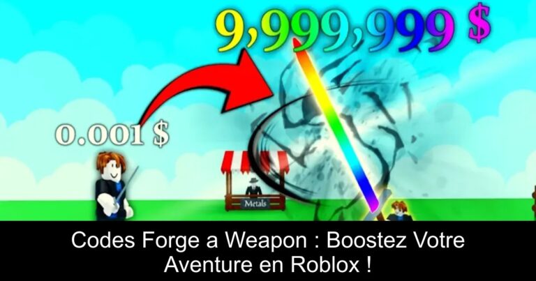Codes Forge a Weapon : Boostez Votre Aventure en Roblox !