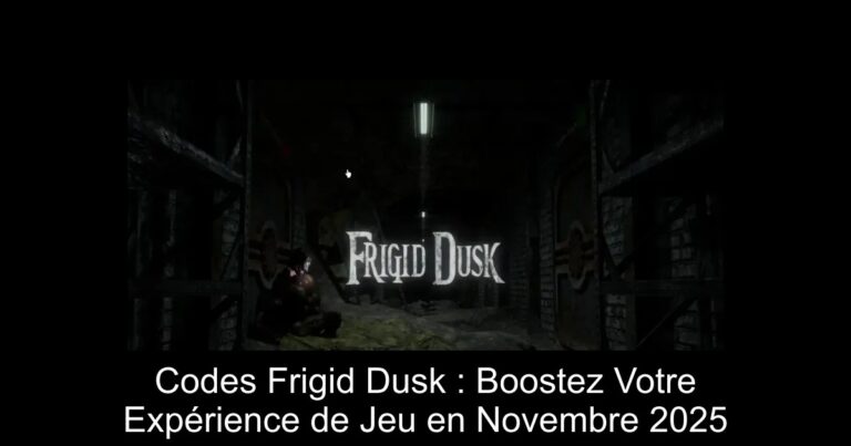 Codes Frigid Dusk : Boostez Votre Expérience de Jeu en Novembre 2025