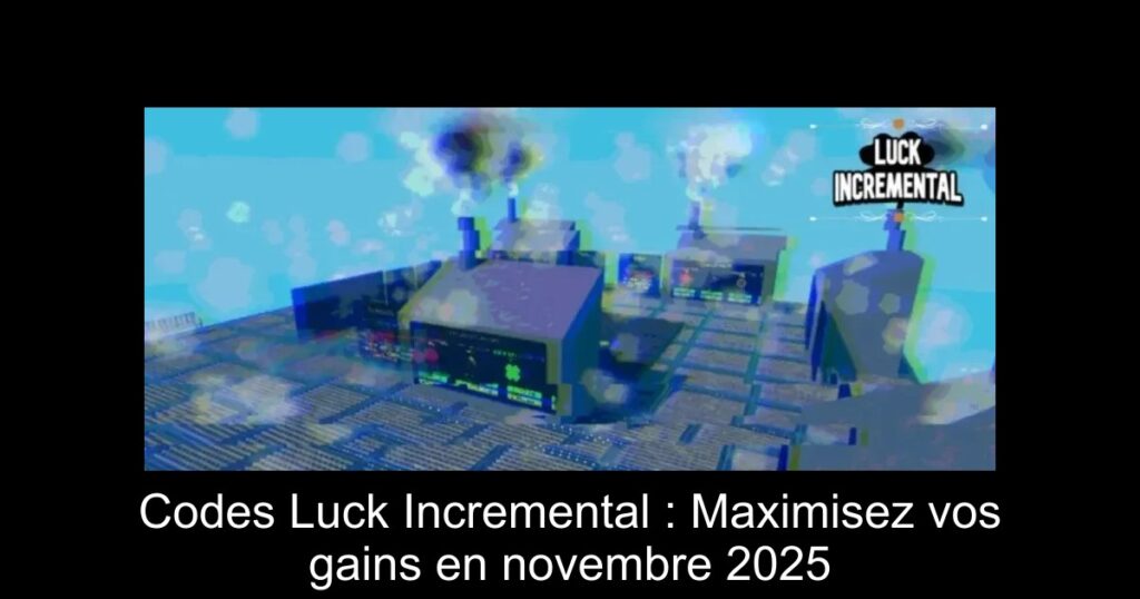 Codes Luck Incremental : Maximisez vos gains en novembre 2025