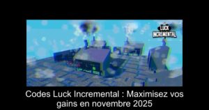 Codes Luck Incremental : Maximisez vos gains en novembre 2025