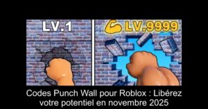 Codes Punch Wall pour Roblox : Libérez votre potentiel en novembre 2025