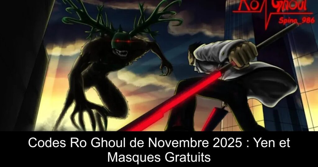 Codes Ro Ghoul de Novembre 2025 : Yen et Masques Gratuits