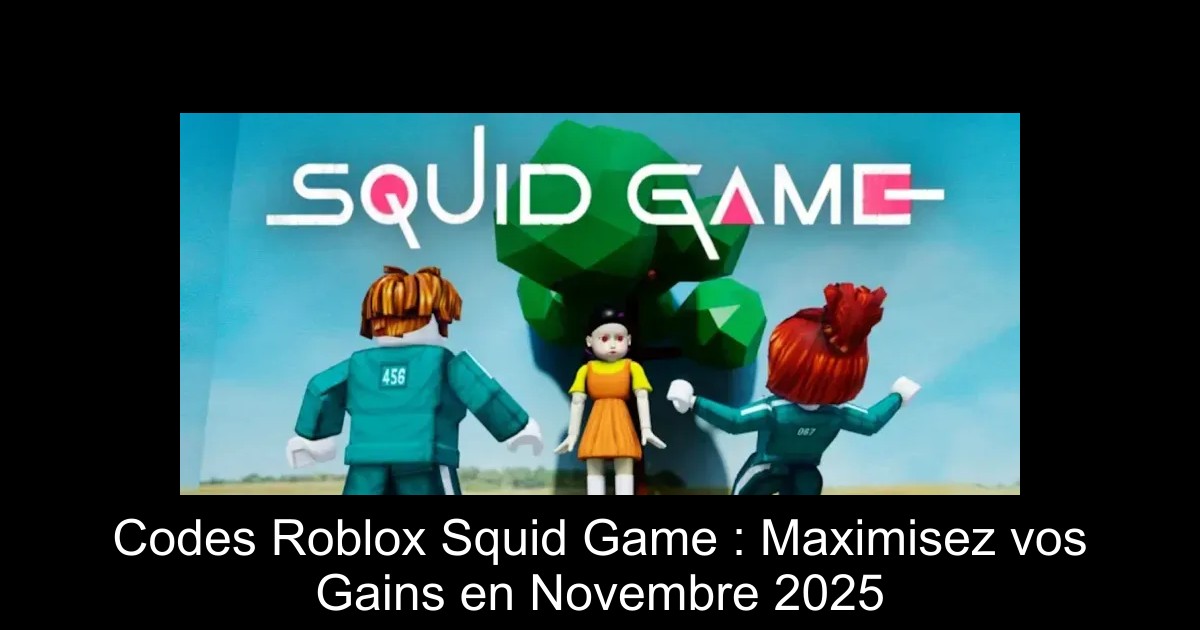 Codes Roblox Squid Game : Maximisez vos Gains en Novembre 2025