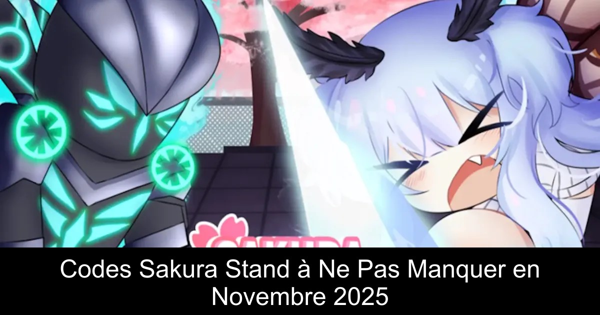 Codes Sakura Stand à Ne Pas Manquer en Novembre 2025