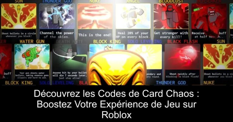 Découvrez les Codes de Card Chaos : Boostez Votre Expérience de Jeu sur Roblox