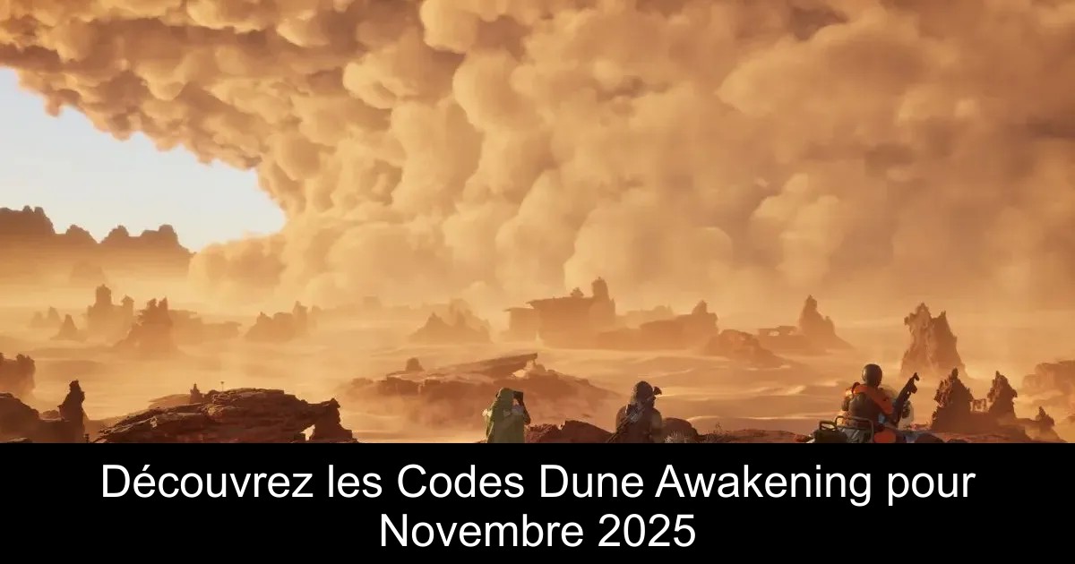 Découvrez les Codes Dune Awakening pour Novembre 2025