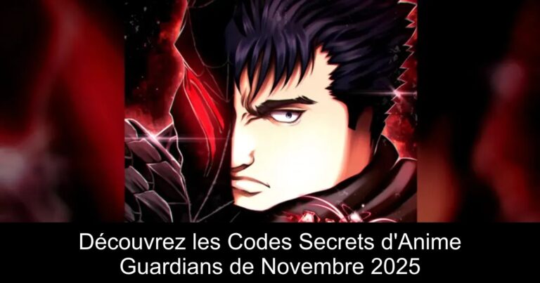 Découvrez les Codes Secrets d'Anime Guardians de Novembre 2025