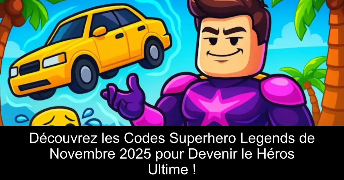 Découvrez les Codes Superhero Legends de Novembre 2025 pour Devenir le Héros Ultime !
