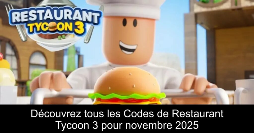 Découvrez tous les Codes de Restaurant Tycoon 3 pour novembre 2025
