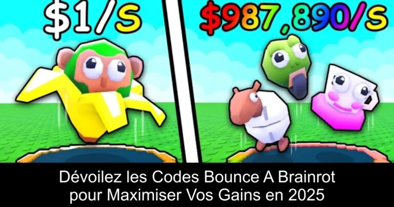 Dévoilez les Codes Bounce A Brainrot pour Maximiser Vos Gains en 2025