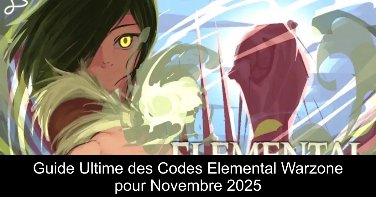 Guide Ultime des Codes Elemental Warzone pour Novembre 2025