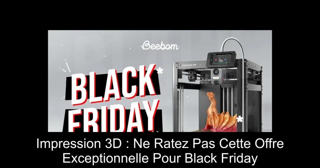 Impression 3D : Ne Ratez Pas Cette Offre Exceptionnelle Pour Black Friday