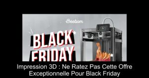 Impression 3D : Ne Ratez Pas Cette Offre Exceptionnelle Pour Black Friday