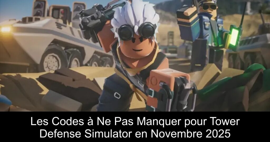 Les Codes à Ne Pas Manquer pour Tower Defense Simulator en Novembre 2025