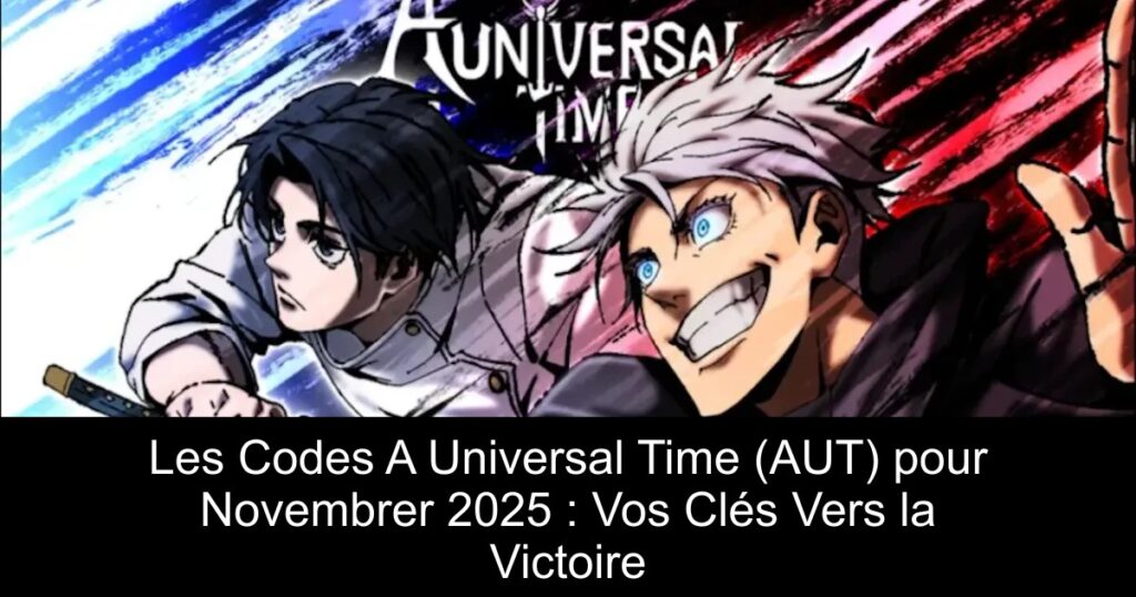 Les Codes A Universal Time (AUT) pour Novembrer 2025 : Vos Clés Vers la Victoire