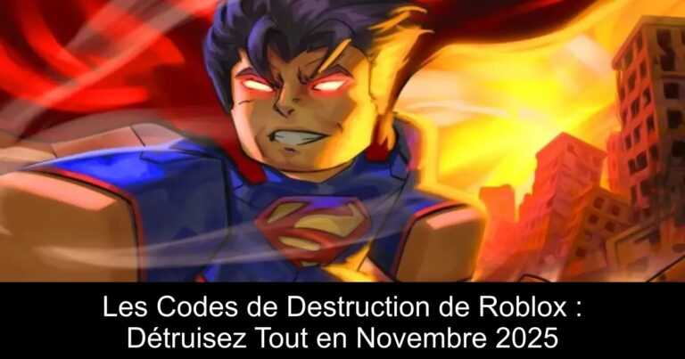 Les Codes de Destruction de Roblox : Détruisez Tout en Novembre 2025