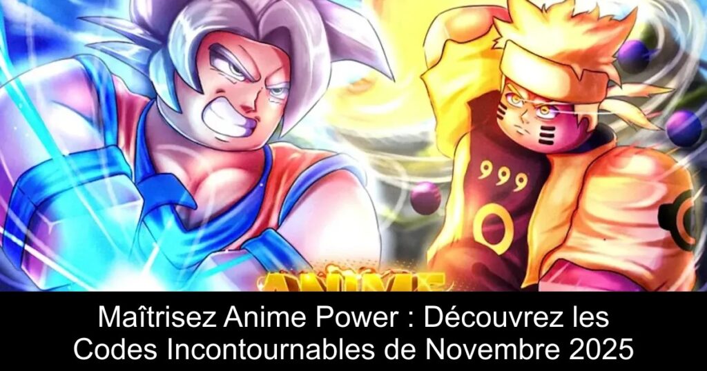 Maîtrisez Anime Power : Découvrez les Codes Incontournables de Novembre 2025