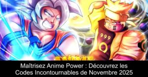 Maîtrisez Anime Power : Découvrez les Codes Incontournables de Novembre 2025