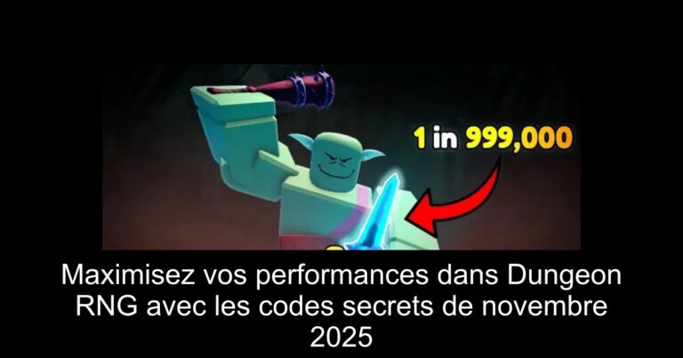 Maximisez vos performances dans Dungeon RNG avec les codes secrets de novembre 2025