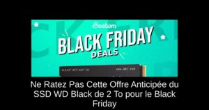 Ne Ratez Pas Cette Offre Anticipée du SSD WD Black de 2 To pour le Black Friday