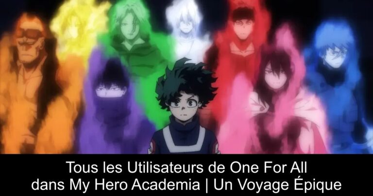 Tous les Utilisateurs de One For All dans My Hero Academia | Un Voyage Épique