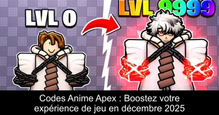 Codes Anime Apex : Boostez votre expérience de jeu en décembre 2025