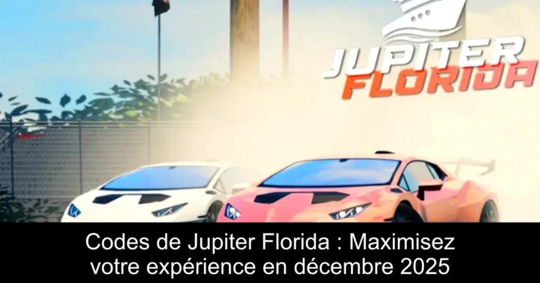 Codes de Jupiter Florida : Maximisez votre expérience en décembre 2025