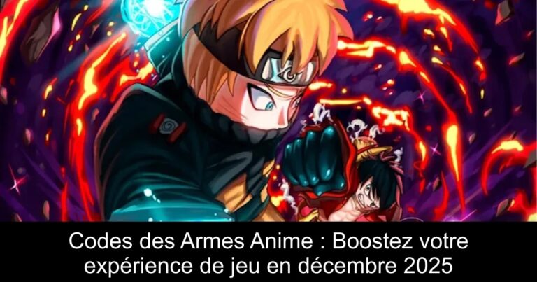 Codes des Armes Anime : Boostez votre expérience de jeu en décembre 2025