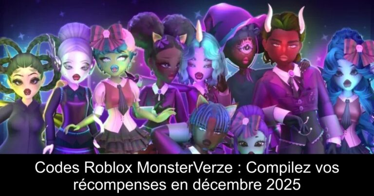 Codes Roblox MonsterVerze : Compilez vos récompenses en décembre 2025