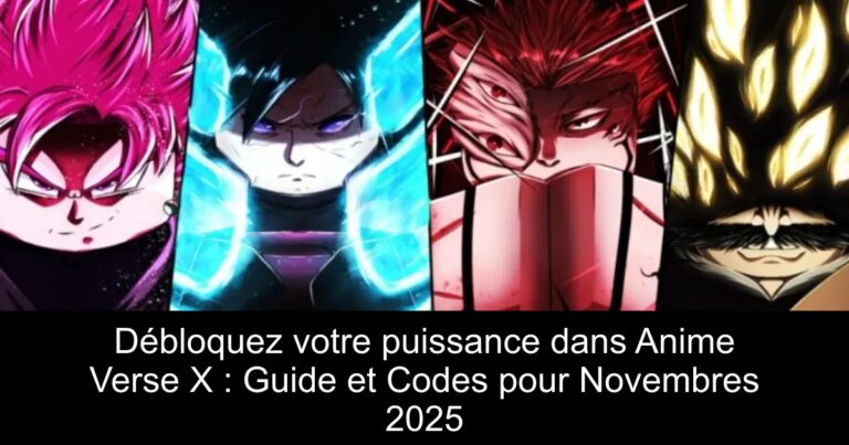 Débloquez votre puissance dans Anime Verse X : Guide et Codes pour Novembres 2025