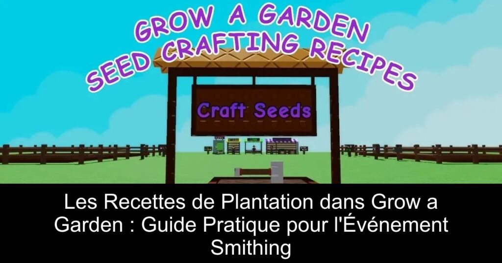 Les Recettes de Plantation dans Grow a Garden : Guide Pratique pour l&rsquo;Événement Smithing