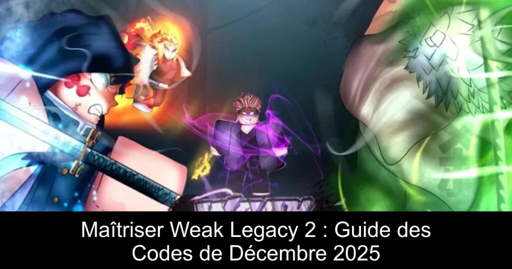 Maîtriser Weak Legacy 2 : Guide des Codes de Décembre 2025