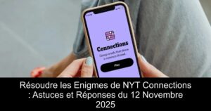Résoudre les Enigmes de NYT Connections : Astuces et Réponses du 12 Novembre 2025