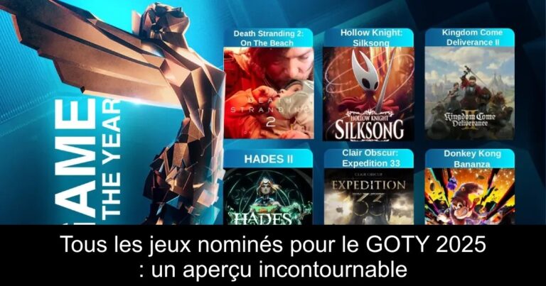 Tous les jeux nominés pour le GOTY 2025 : un aperçu incontournable