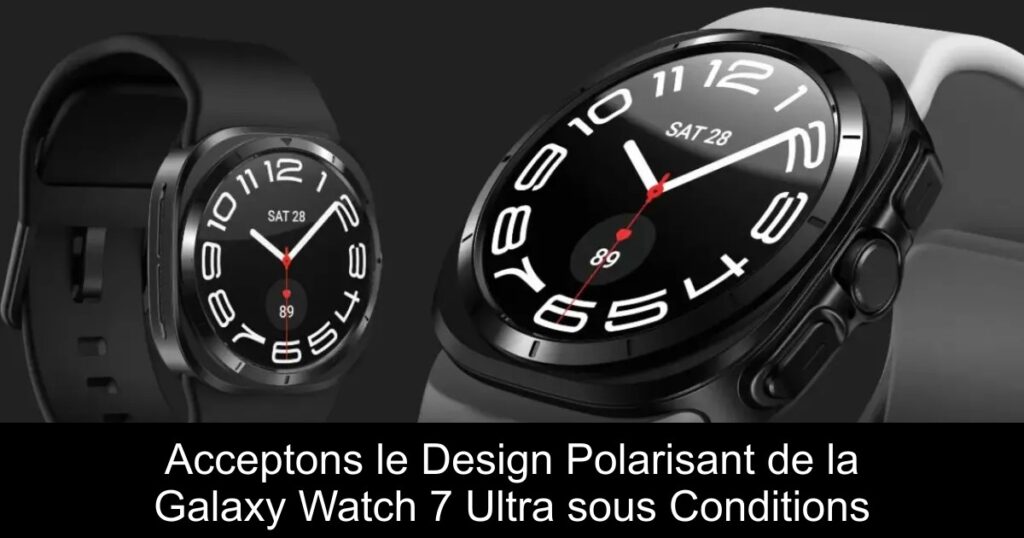 Acceptons le Design Polarisant de la Galaxy Watch 7 Ultra sous Conditions