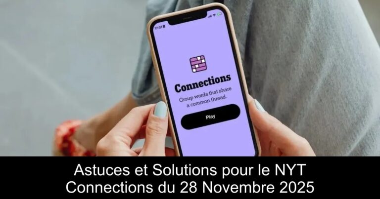 Astuces et Solutions pour le NYT Connections du 28 Novembre 2025